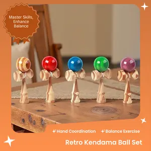 Premium Retro Classic Kendama Multi-Skill Ball, Training Equipment for Hand Coordination & Balance, Home Fitness Gym Ball with 5 Color Options