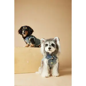 Pet Sleeveless Denim Jacket with D ring