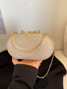 Fashionable Luxury Diamond Embellished Bride Bag, Sparkling Shoulder Crossbody Purse, Unique Design Clutch for Party and Evening Events, Bling Crossbody Bag