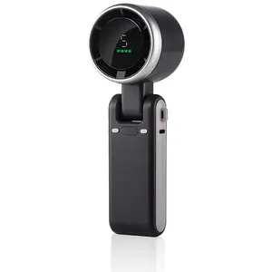 JISULIFE Portable Handheld Fan,Speed(1-5) Adjustable Turbo Mini Fan,5000mAh Battery Rechargeable Personal Fan with Metal Body,Digital Display,Gifts for Women Men Travel/Camping/Outdoor-Grey