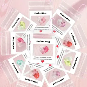 Pocket Hug Cards Set, 1-100pcs Resin & Paper Encouragement Cards, Assorted Colors & Designs, Thoughtful Gift for All Occasions