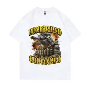 Youth and adult Bombardiro Crocodilo Graphic Tshirt Italian Brainrot Funny Tshirt Men Women Casual Joke Humor