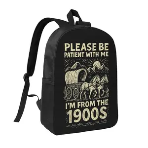 I'm From 1900s Backpack 17in Street Style Casual Daypack Lightweight Bookbag