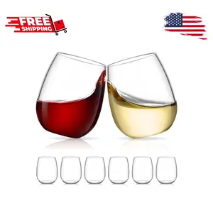 Unbreakable Reusable Tritan Wine Glasses Set of 6, 18 oz, BPA Free