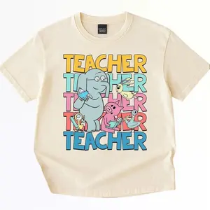 Elephant And Piggie Back To School T-shirt, Cute Teacher Tee, Elementary School Teacher Sweatshirt, Animal Cartoon Teacher Gift Tops