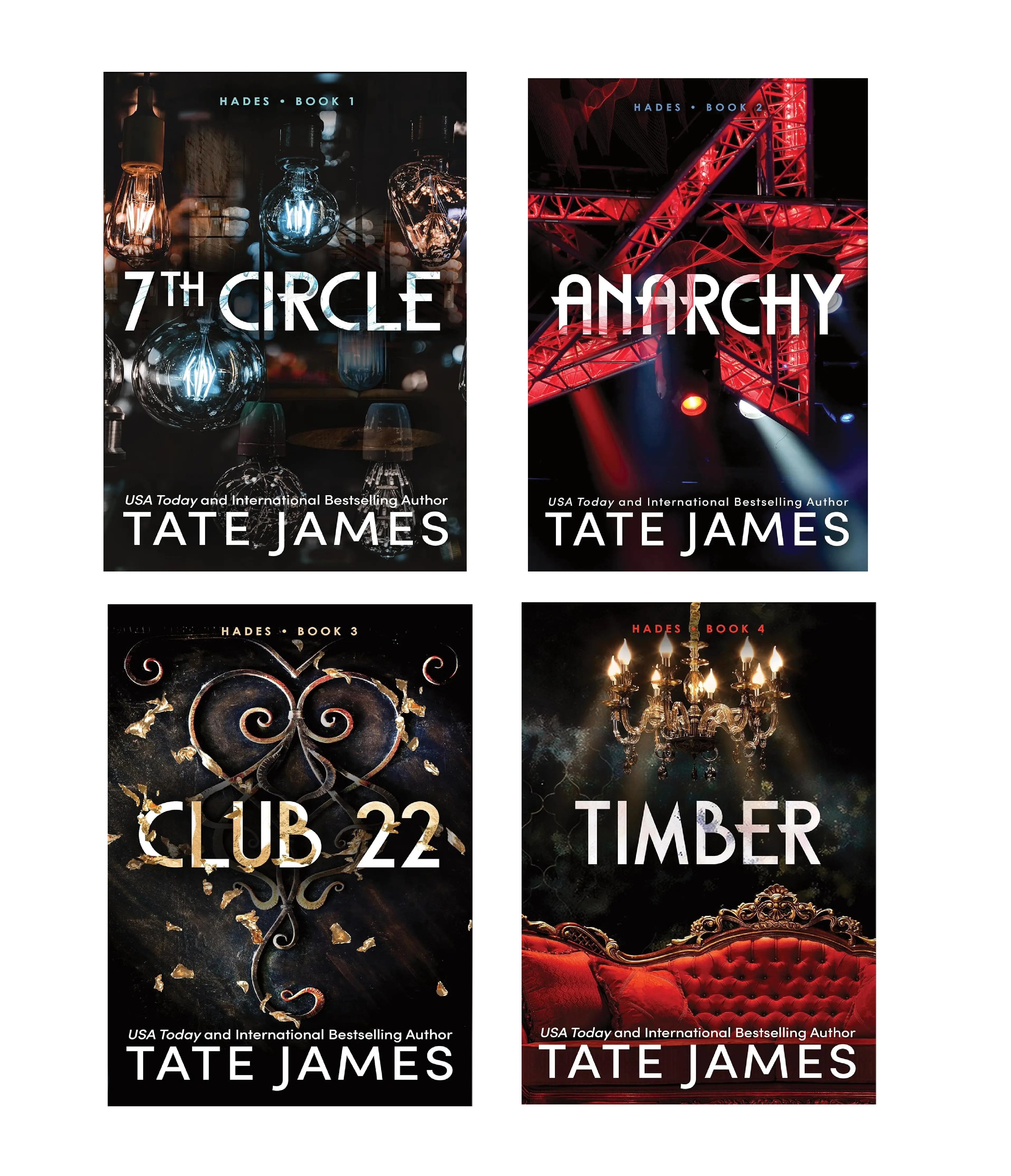 Hades (A contemporary new adult reverse harem 4 book series ) by Tate James : 7th Circle - Anarchy - Club 22 - Timber (Paperback)