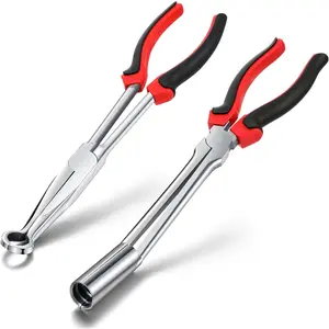 2 Pack Spark Plug Wire Removal Tool Kit Includes Spark Plug Boot Removal Tool and Pulling Pliers(Red)