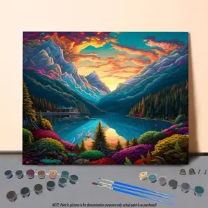 Landscape Pattern DIY Painting Kit without Frame, 1 Set DIY Paint by Numbers Kit, DIY Wall Art Painting for Home Decor