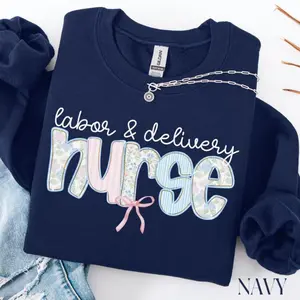 Labor and Delivery Nurse T-Shirt / Sweatshirt, Coquette L&D Nurse Sweater, Labor Nurse Gift, Labor Delivery Nurse Shirt, Cotton Crewneck