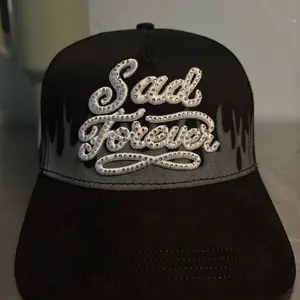 Dandy x Sad Boys Y Lloro G5 Hat - Black with "Sad Forever" Embroidery and Rhinestones