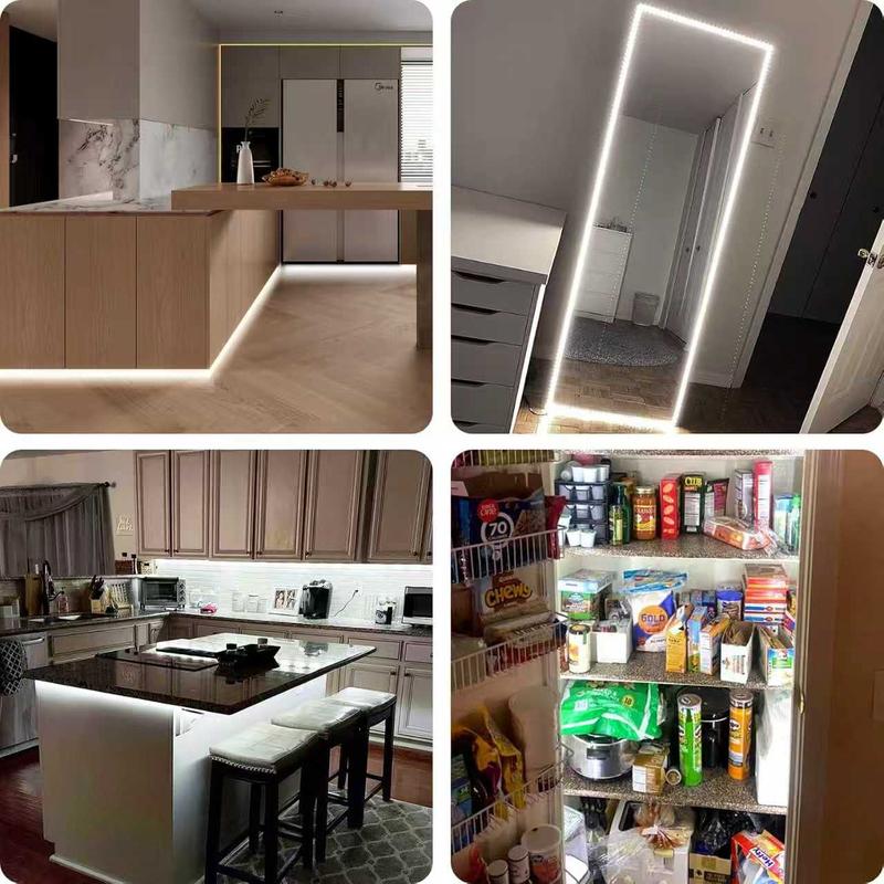 （FINAL CLEARANCE!While Supplies Last）OMING Motion Sensor COB LED Light Strip  Cool White 6000K | 3 Lighting Modes & 3 Brightness Levels | with Power Adapter for Kitchen, Stairs, Cabinet, Bedroom