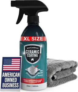 Berkland 16oz Home Ceramic Coating Spray Kit - Shine, Seal & Protect Kitchen & Bath Surfaces - Repels Stains, Smudges, Water Spots on Appliances, Countertops & Most Hard Surface in Your Life - It Works to Seal Cleaning Household