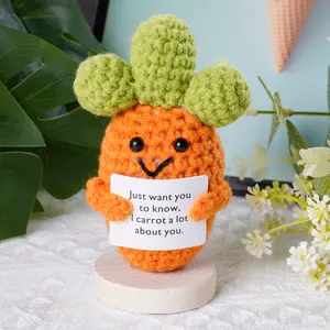 Optimistic Carrot Tabletop, Cute Handmade Carrot, Carrot with Cards Home Decor, Smiling Carrot , Children's Day Gifts, Office Tabletop Inspiring Words,Summer for Gifts