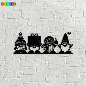 1pc Gnome Metal Wall Art,Gnome Statue Mural, Ideal Gift for Christmas, New Year, Gnome Decor Enthusiasts, Weather-Resistant Metal Wall Decor Wall Sculptures, Perfect for Home Wall & Garden Fence, Unique Holiday Decor