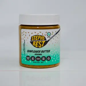 Steph's Best Vegan Sunflower Seed Butter - Gluten-Free, Nut-Free, Soy-Free Spread, Refined Sugar Free, Dairy Free, Natural, Healthy Cookie Butter Alternative