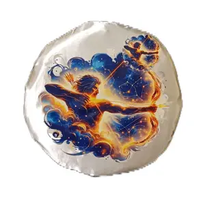 Sagittarius Cosmic Archer Bonnet White Satin Astrology Inspired Design for Celestial Enthusiasts