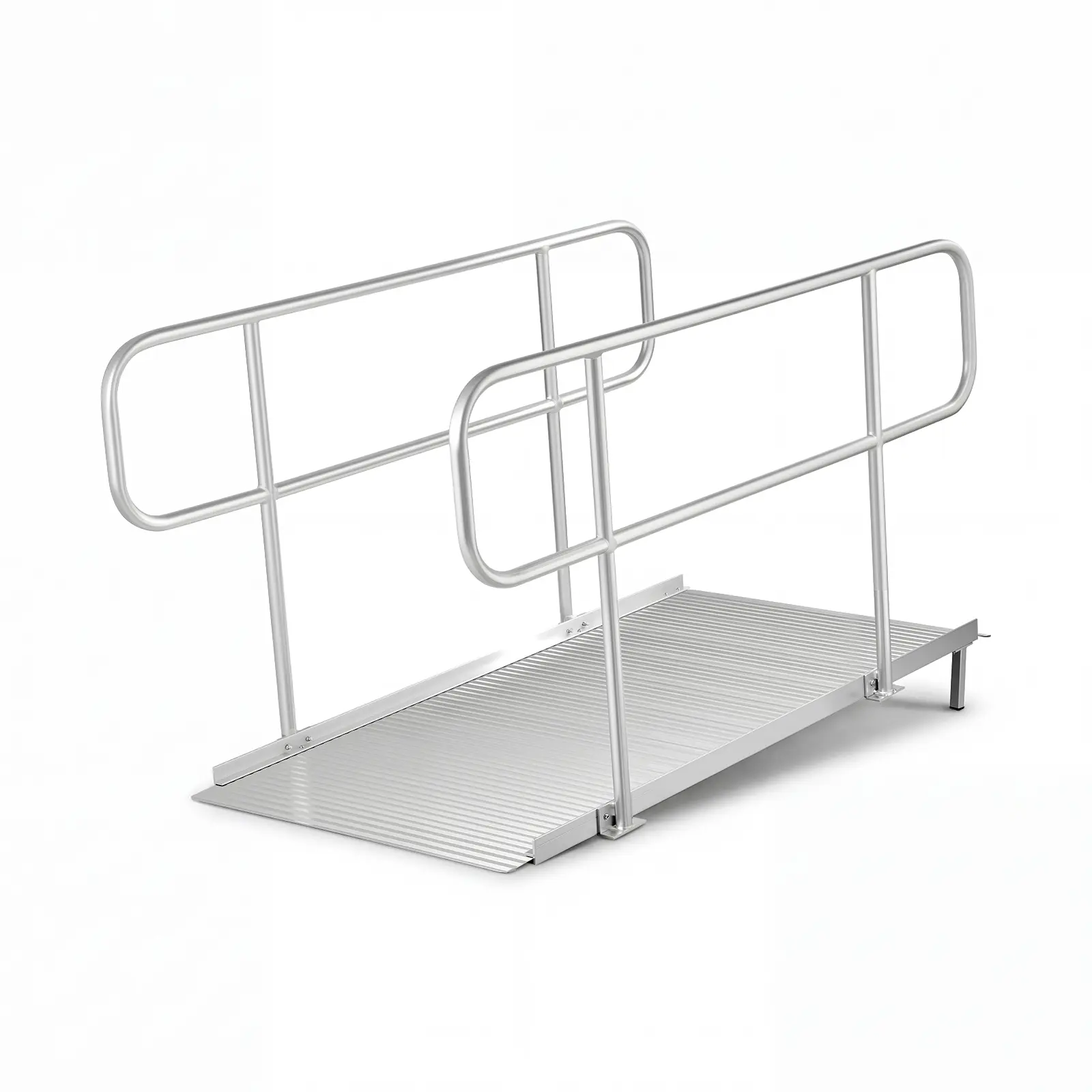 【summerfinds】VEVOR Wheelchair Ramp with Handrails, 71.1 x 32.7 in, Heavy Duty Wide Aluminum Wheelchair Ramp with Adjustable Legs, 1000 lbs Capacity, Portable Threshold Ramps for Home Steps, Stairs, Doorways, Curbs