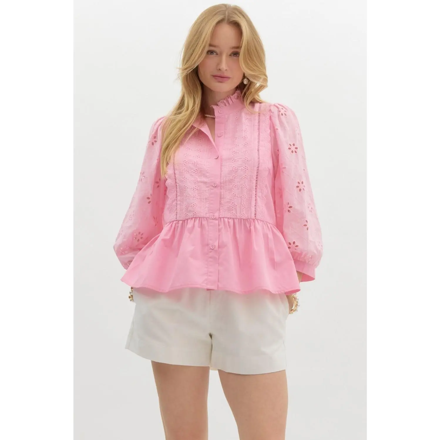 Eyelet Poplin Blouse