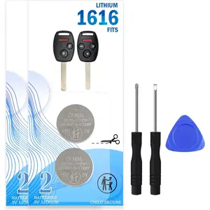 4Pack CR2032 Key Fob Battery for Honda Civic Accord CRV Pilot Odyssey HRV Fit Ridgeline - Car Key Battery Replacement Kit with Opening Tool & Easy Video Guide - Fits 2008-2024 Remotes