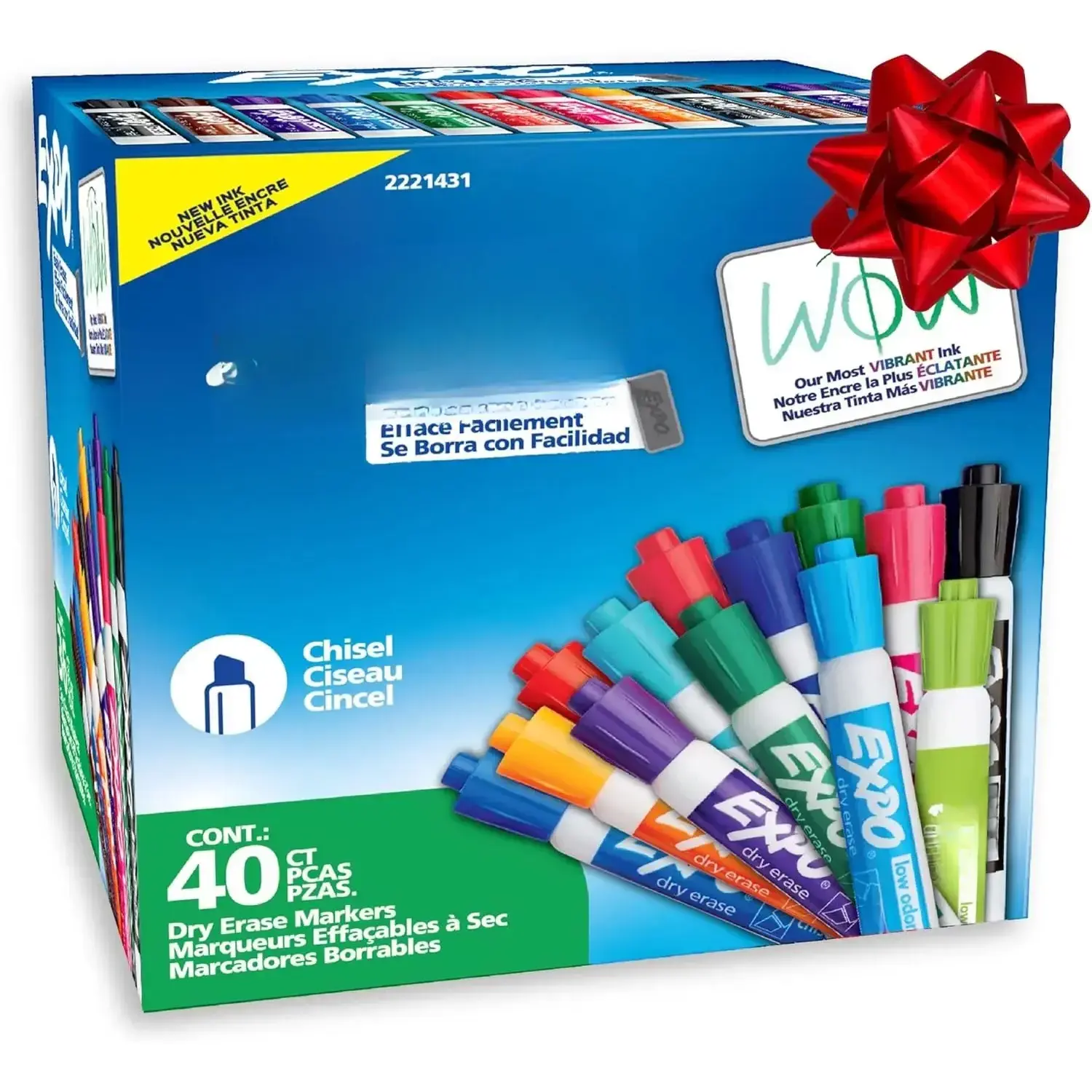 40 Pieces Dry Erase Markers, Low Odor Bright Ink, Assorted Fashion Colors, Chisel Tip, Easy Erasing for Non-Porous Surfaces, Versatile Office Stationery for Teachers, School Supplies, 40 Count