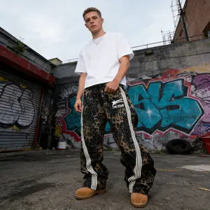 Men's Camo Print Straight Leg Sweatpants, Street Fashion Casual Regular Fit Camo Print Trousers for Daily Wear, Men's Bottoms for Summer, Athleisure Pants