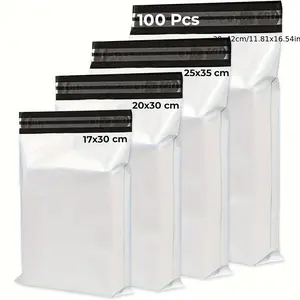 100pcs Plastic Packaging Bags, Postal Bags, Various Sizes, Self-Adhesive, Waterproof and Tear-Resistant, Suitable for Small Items
