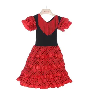 Spanish Dance Skirt Flamenco Dance Skirt Ballet Children's Performance Dress Girls' T-Stage and Stage Performance Skirt