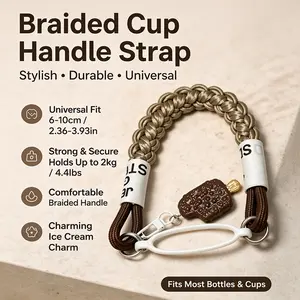 Reusable Cup Handle Strap for Stanley 20/30/40oz For Owala Accessory, Cute Tumbler Carrier Charm, Fits 6-10cm Water Bottles, Portable Outdoor Cup Accessory for Women Men
