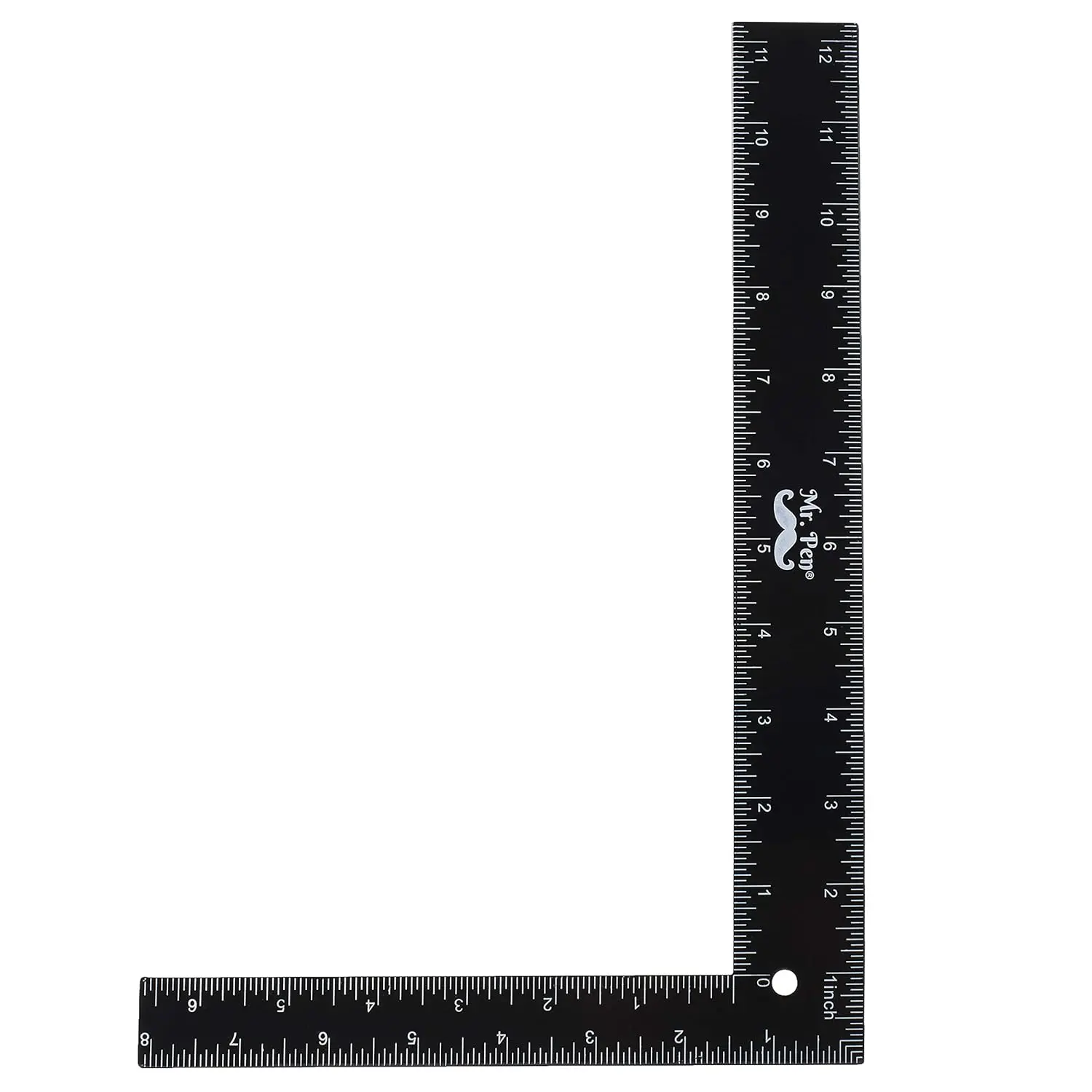Metal Carpenter Square, 8 x 12 Inch, L-Square with Imperial & Metric Measurements, 1/16" Graduations, Precision Right Angle Ruler for Carpentry, Woodworking, Framing & DIY Projects