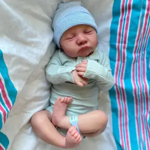 GUESSBELLY 19inch 48cm Levi Asleep Reborn Baby Doll for Girl with 3D-paint Skin, Visible Veins and Soft Cloth Body Newborn Alive Dress Up Bebe Art Toy