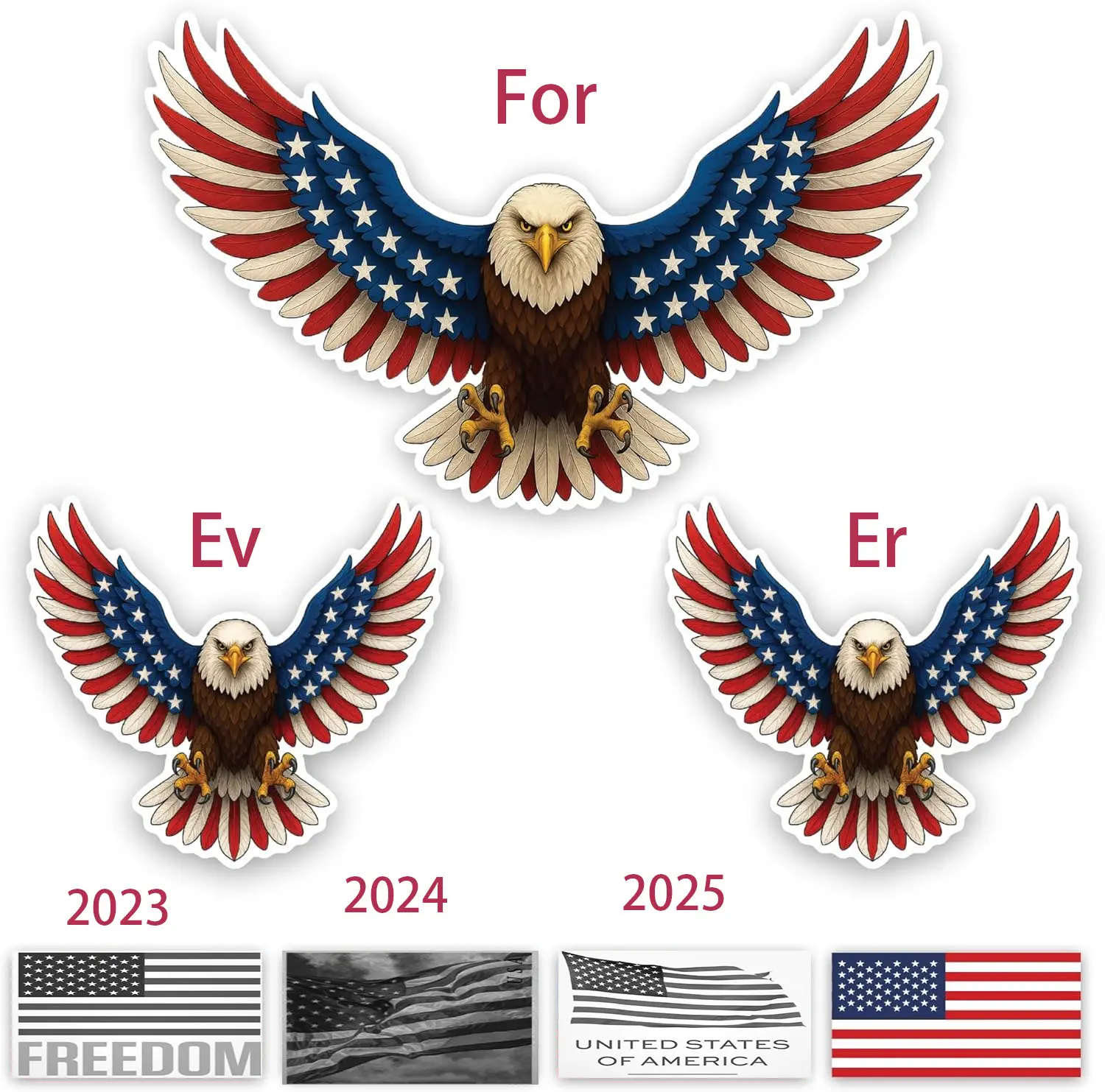 100Pcs Patriotic US Flag DTF Stickers, Easy to Apply Red White Blue Prints for Independence Day Clothes Accessories