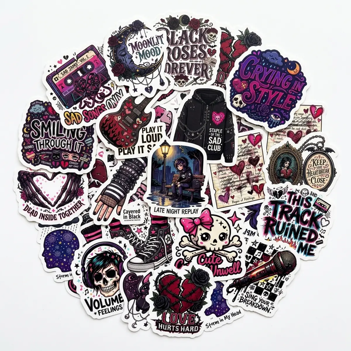 Stickers Pack 18pcs emo stickers for Decoration Perfect for Enhancing ...
