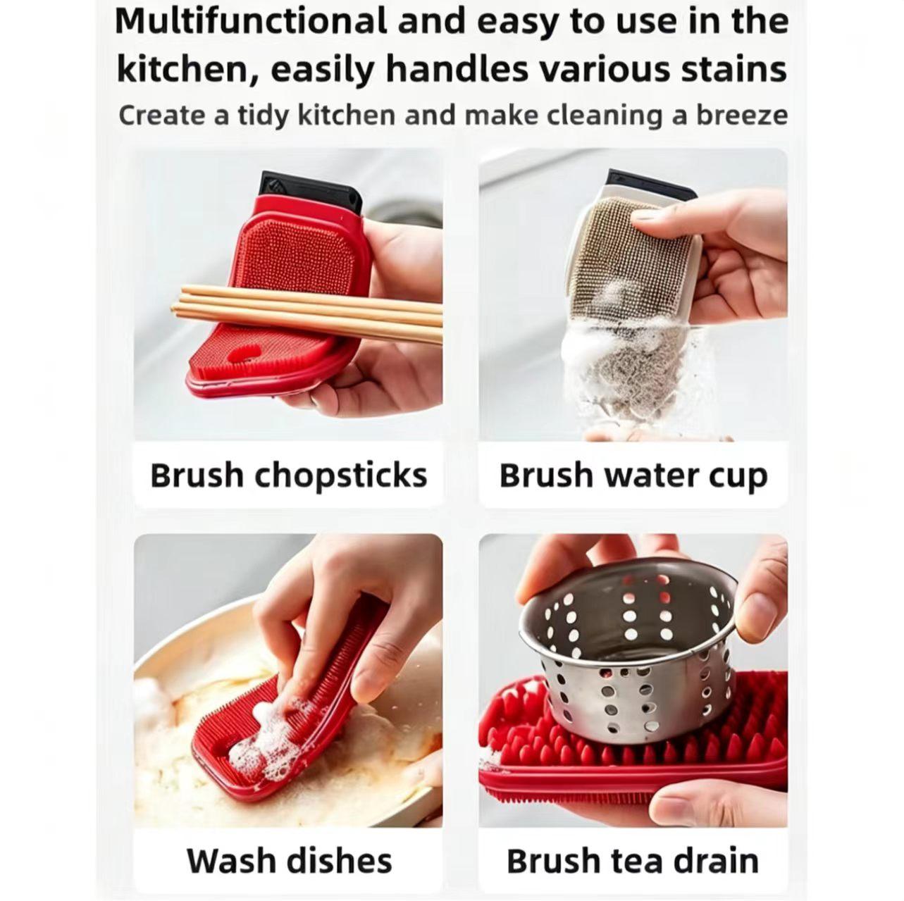 Food-Safe Silicone Vegetable Brush, Multi-Use Kitchen Produce Cleaning Tool