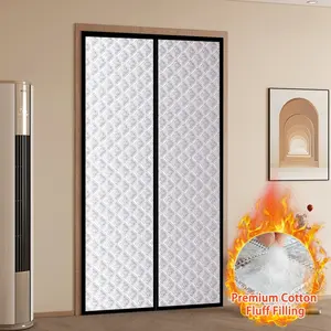 [1 Pack] Silver Winter Door Curtain – Thickened Thermal Insulation, Magnetic Silent Closure, No-Drill Setup, Energy-Saving & Eco-Friendly, Perfect for Bedroom Living Room Balcony, Keep Your Home Warm