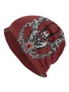 Tattoo Style Silvery Devil Beanies Caps Hat Fashion Bonnet Hats Men