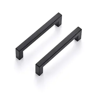 Ravinte Square Cabinet Handles Matte Black Pulls Drawer Kitchen Hardware for Cabinets Cupboard