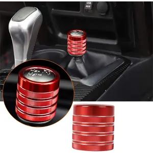 Gear Shift Knobs Fits for Toyota 4runner TRD Pro Offroad Accessories 4WD Drive Gear Shifter Head Cover Trim Accessoies Aluminum Alloy 2010-2023 (Red)