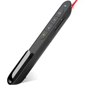 Presenter, Hyperlink Volume Control Presentation Clicker RF 2.4GHz USB PowerPoint Clicker Presentation Remote Control Pointer Slide Advancer (Black)
