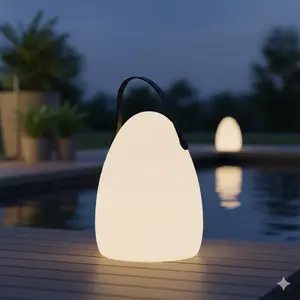 Wireless Charging Portable Table Lamp with Dimmable LED Outdoor Lighting Multi-Color Garden String Lights Battery Powered for BBQ Party Patio Bar Backyard Decor