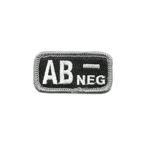 AB- Blood Type Police/Tactical Patch with Hook Fastener