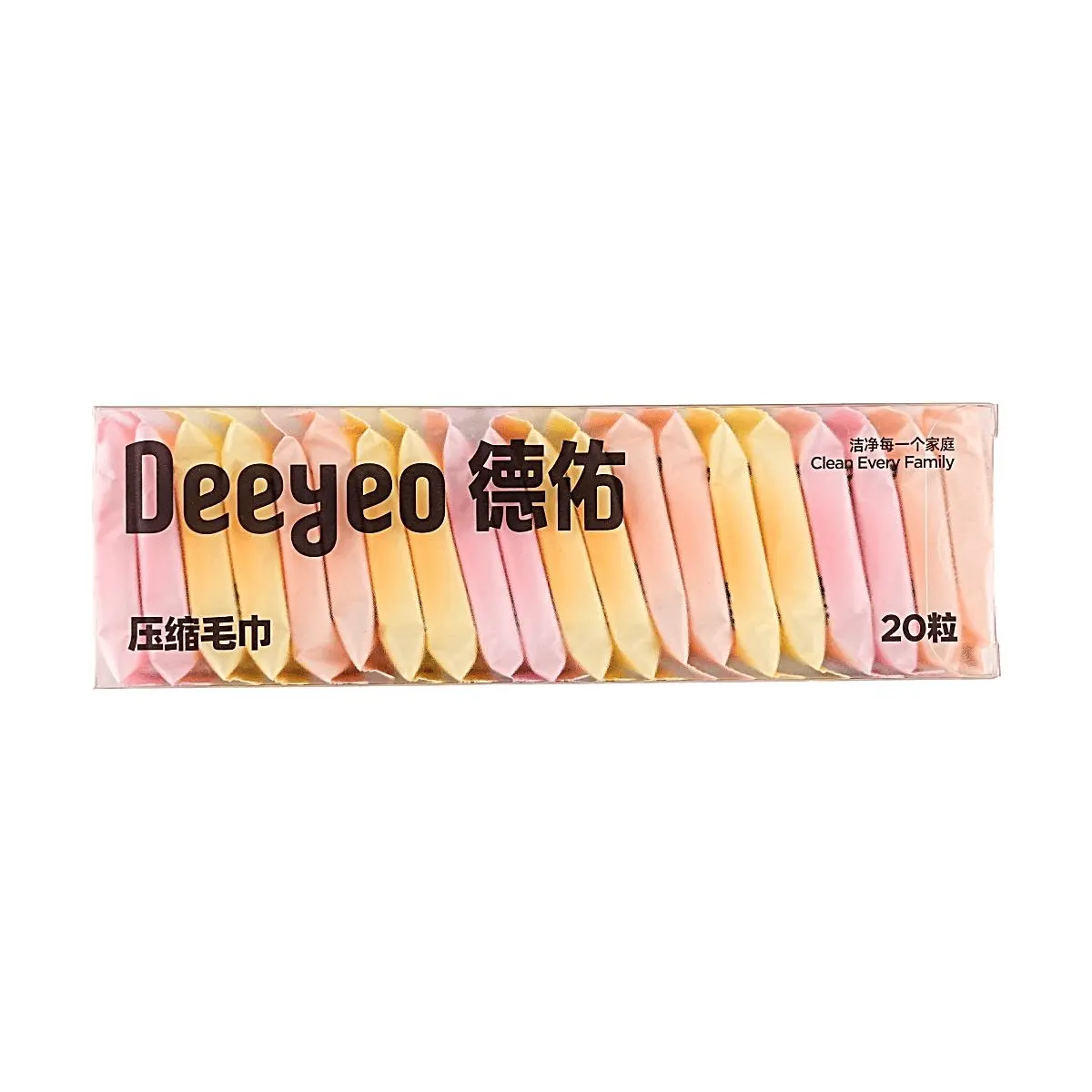 Deeyeo Compressed Towels - 20 Pack Individually Wrapped Disposable Travel Wipes for Camping, Hiking, Gym, Face, Makeup Removal