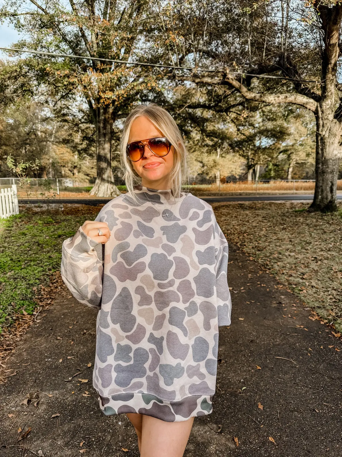 Vintage Duck Camo Mock Neck Sweatshirt