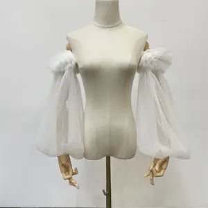White Tulle Sleeves, Off-the-shoulder Detachable Sleeves, Wedding Dress Removable Sleeves, Bridal Separates Womenswear Day