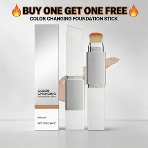 2-in-1 Color-Changing Foundation Stick, Long-Lasting Lightweight Makeup Setting, Skin-Friendly & Sheer Base, Hydrating, Concealing, Long-Wear Foundation Makeup