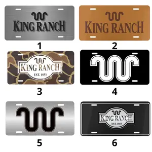 King Ranch Elite Car Truck Tag License Plate, 6 Options Car Accessory, Hunting Gifts, Vehicle Decor