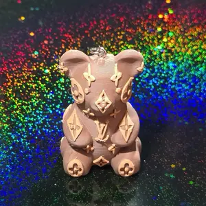 3D Printed Designer Bear Keychain for Backpacks Purses Bags and Lanyard Accessories Unique Fashion Accessory