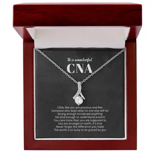 Certified Nursing Assistant Gift Alluring Necklace, Gold Pendant Nursing Assistant Elegant Jewelry with Message Card Box Gold Statement Chain
