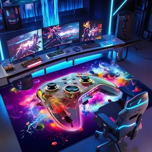 Game Controller Pattern Floor Mat, Creative Gamepad Design Non-slip Floor Carpet, Decorative Area Rug for Home Living Room Bedroom, Abstract Rugs