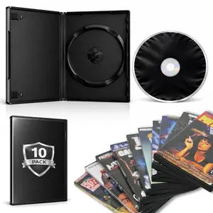 10 Pack DVD Case & Decorative Foil Storage Organizer Set Assorted Designs