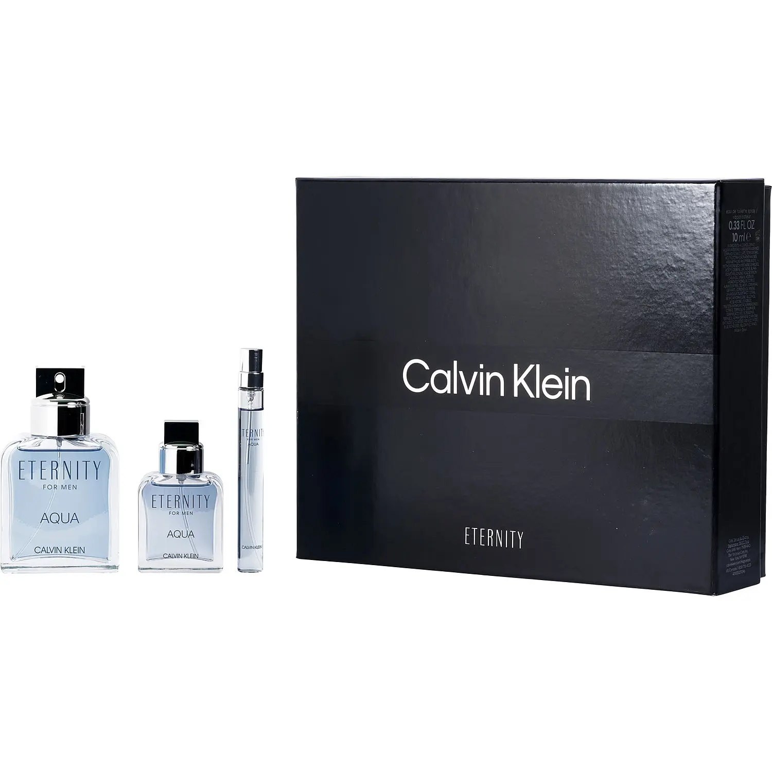 Eternity Aqua Set-Edt Spray 3.4 Oz & Edt Spray 1 Oz & Edt Spray 0.33 Oz Mini For Men